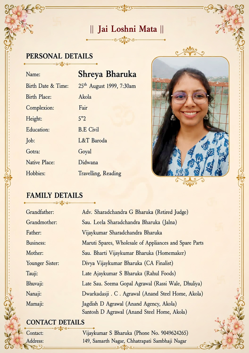 Shreya vijaykumar bharuka